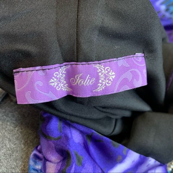 Jolie purple blue leopard animal print sweetheart mermaid open back gown dress - Picture 12 of 17